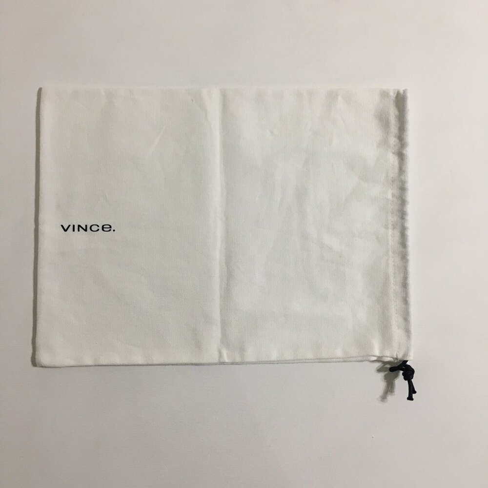 Vince Dust Bag for Shoes Handbag Cotton Drawstring White 10" x 13.5"
